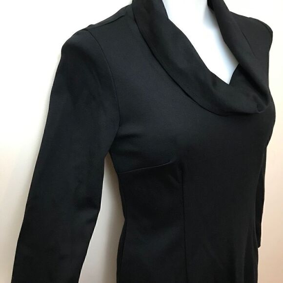 𝅺black Cowl Neck Semi Fitted Dress - Picture 5 of 10
